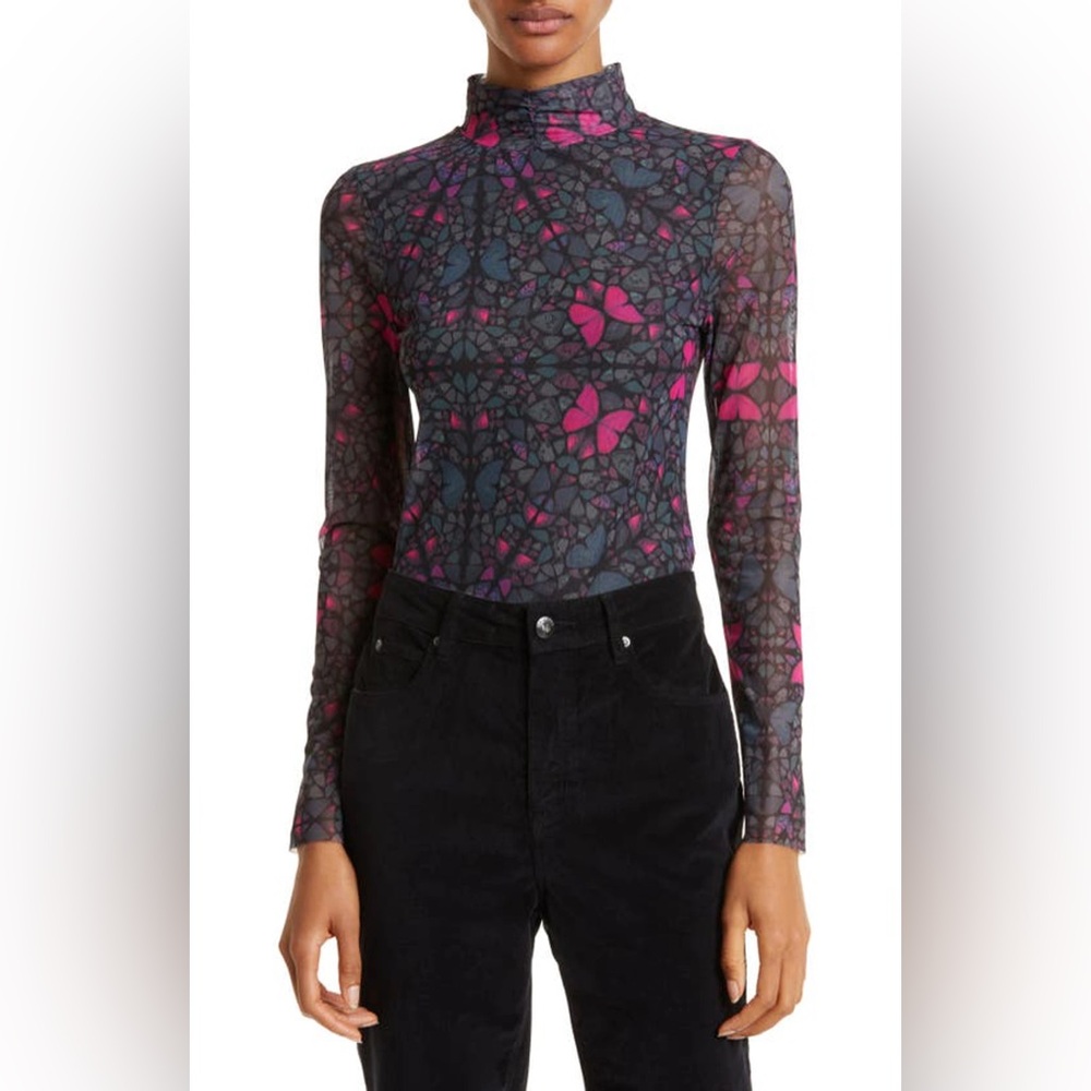 ▪️Ted Baker Kamille Butterfly Mesh
High Neck Long Sleeve Mock Neck Top